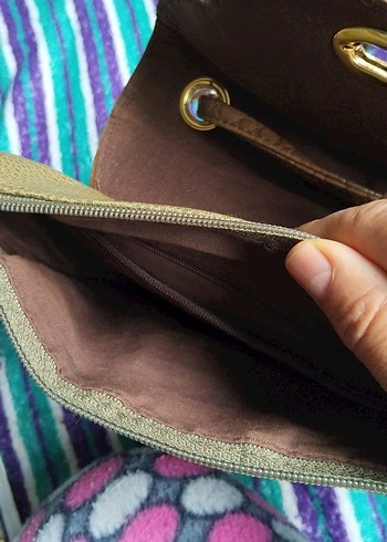 Kahverengi Yılan Derisi Desenli Kadın Deri Çanta - Görsel 5