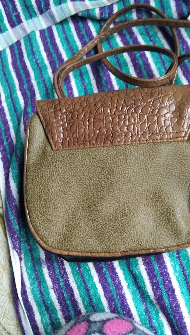 Kahverengi Yılan Derisi Desenli Kadın Deri Çanta - Görsel 3