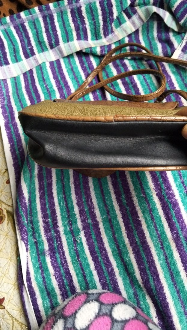 Kahverengi Yılan Derisi Desenli Kadın Deri Çanta - Görsel 4