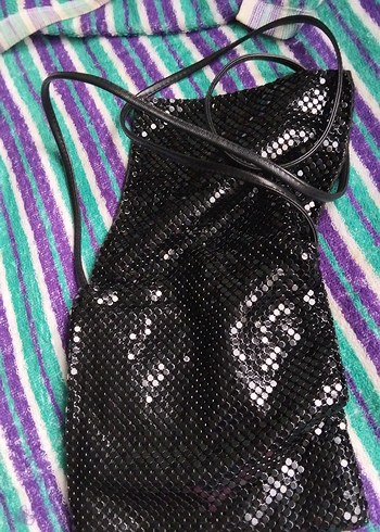 Siyah Pul Detaylı Yılan Desenli Gotik Çanta - Görsel 4