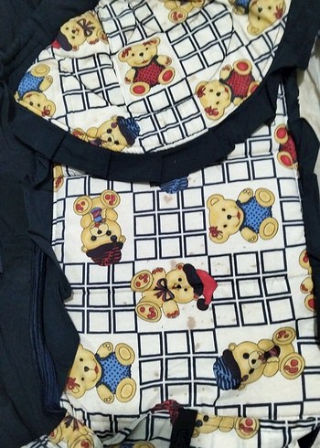 Ayı Desenli Çok Renkli Bebek Taşıyıcı ve bebek çantası - Görsel 2