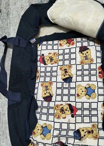 Ayı Desenli Çok Renkli Bebek Taşıyıcı ve bebek çantası - Görsel 3