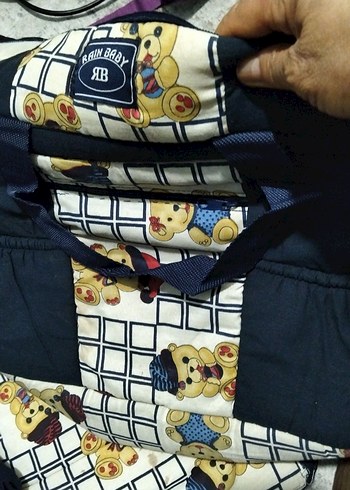 Ayı Desenli Çok Renkli Bebek Taşıyıcı ve bebek çantası - Görsel 5