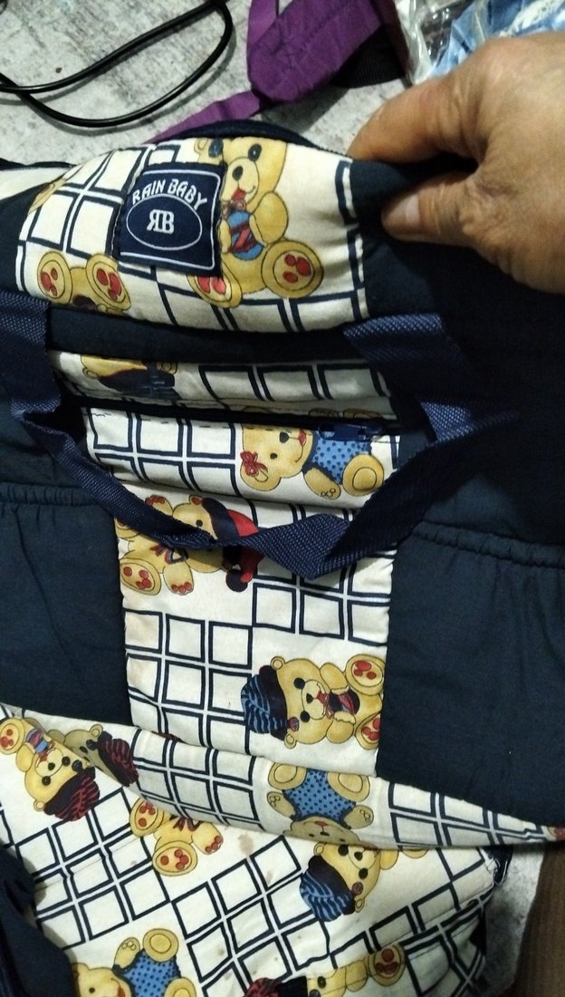 Ayı Desenli Çok Renkli Bebek Taşıyıcı ve bebek çantası - Görsel 5