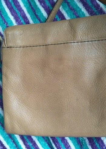 Bej Deri Kadın Çanta Tokalı - Görsel 3