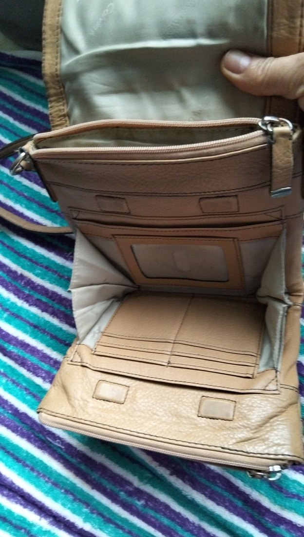 Bej Deri Kadın Çanta Tokalı - Görsel 5