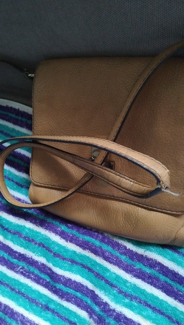 Bej Deri Kadın Çanta Tokalı - Görsel 2