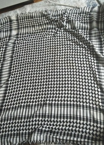 Gri Pileli Kadın Sokak Stili Fular, şal. (Fil) - Görsel 2