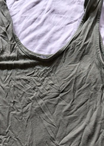 Kadın Haki Kolsuz Basic Atlet.( bord) - Görsel 3