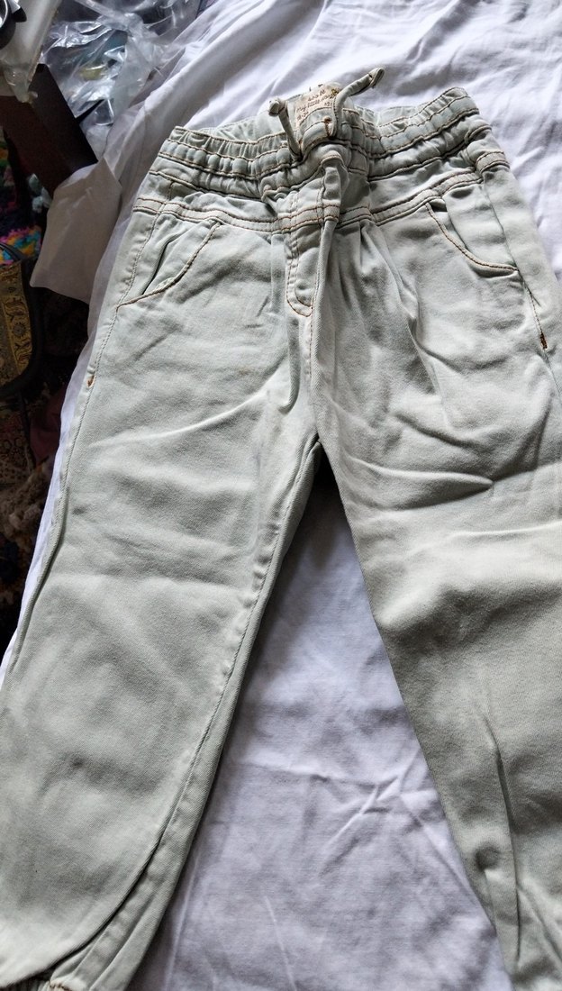 Bej Erkek Çocuk Keten Rahat Kesim Pantolon.( bord) - Görsel 2