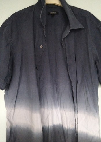 DKNY Koyu Lacivert Ombre Gomlek