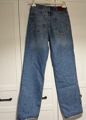 34 Beden Mavi Payetli Nakışlı Kadın Denim Pantolon