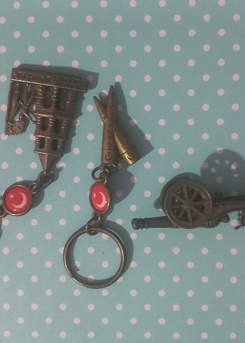 Vintage Metal Anahtarlik Seti Sehir Ve Tarihi Temali