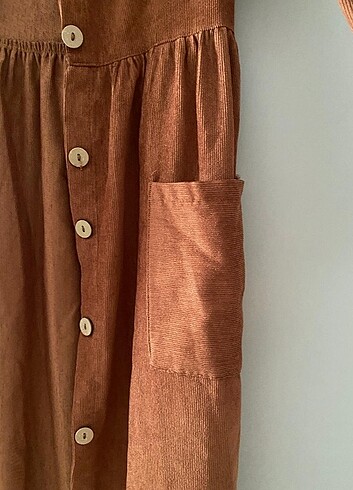 38 Beden kahverengi Renk Kadife elbise
