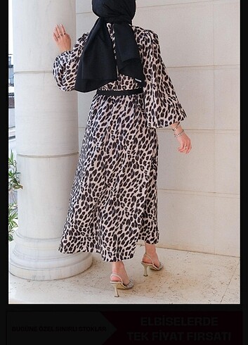 Leopar desen elbise