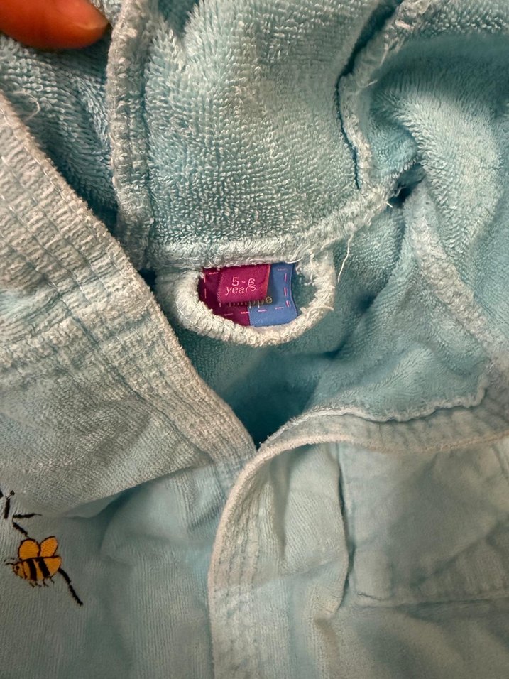 Kapüşonlu Mavi Erkek Çocuk Bornozu - Görsel 3