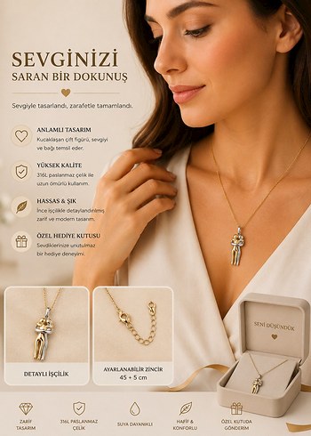 Accessorize  Zarif Kalp Figurlu Altin Tonlu Kolye