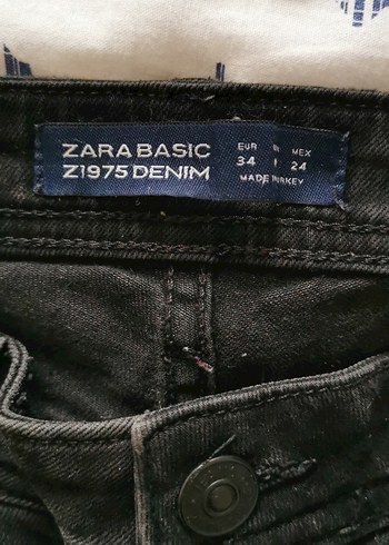 Zara Nakışlı Siyah Bohem Kadın Kot Pantolon