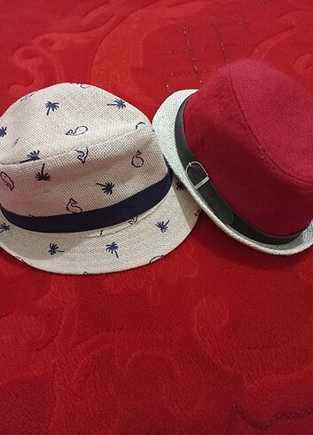 3-5 Yaş, 21 cm Beden kırmızı Renk İkili fiyat Şapka 