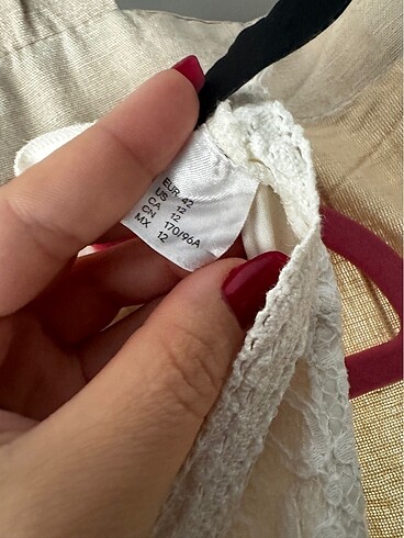 42 Beden beyaz Renk H&M beyaz dantelli günlük elbise
