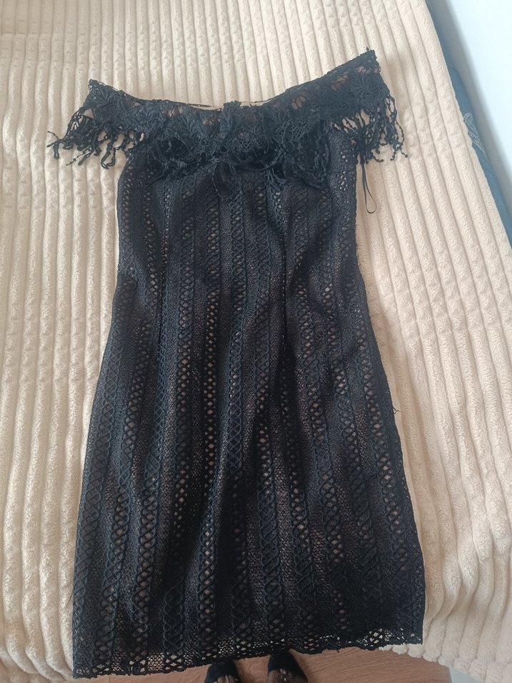 Siyah Dantel Midi Gotik Elbise - Görsel 4
