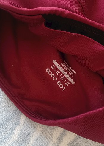 Bordo Esnek Midi Spor Tayt - Görsel 3