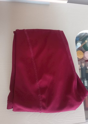 Bordo Esnek Midi Spor Tayt - Görsel 4