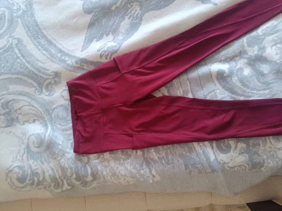 Bordo Esnek Midi Spor Tayt - Görsel 2