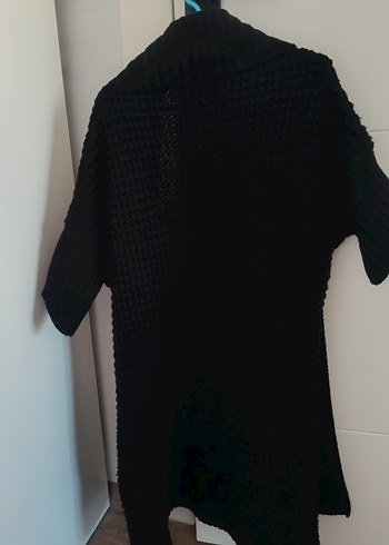 Kadın Siyah Boğazlı Triko Hırka - Görsel 2