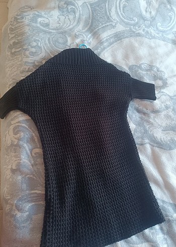 Kadın Siyah Boğazlı Triko Hırka - Görsel 8