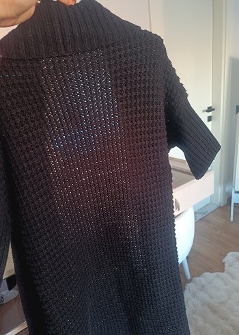 Kadın Siyah Boğazlı Triko Hırka - Görsel 9