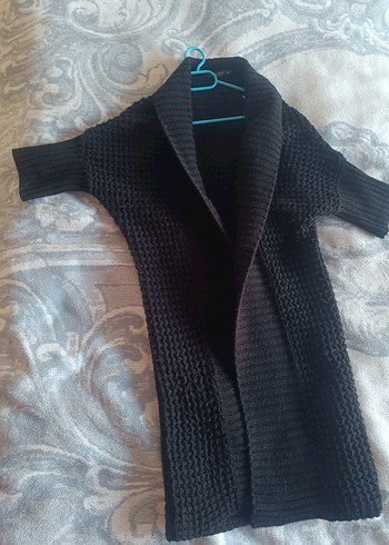 Kadın Siyah Boğazlı Triko Hırka - Görsel 7