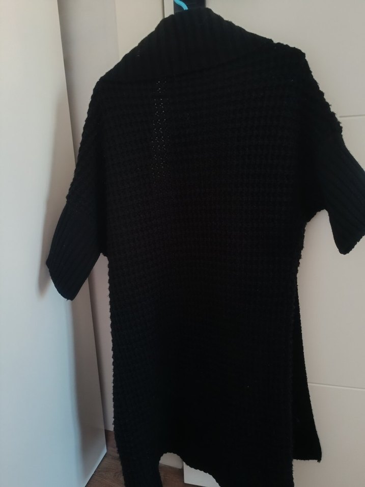 Kadın Siyah Boğazlı Triko Hırka - Görsel 2