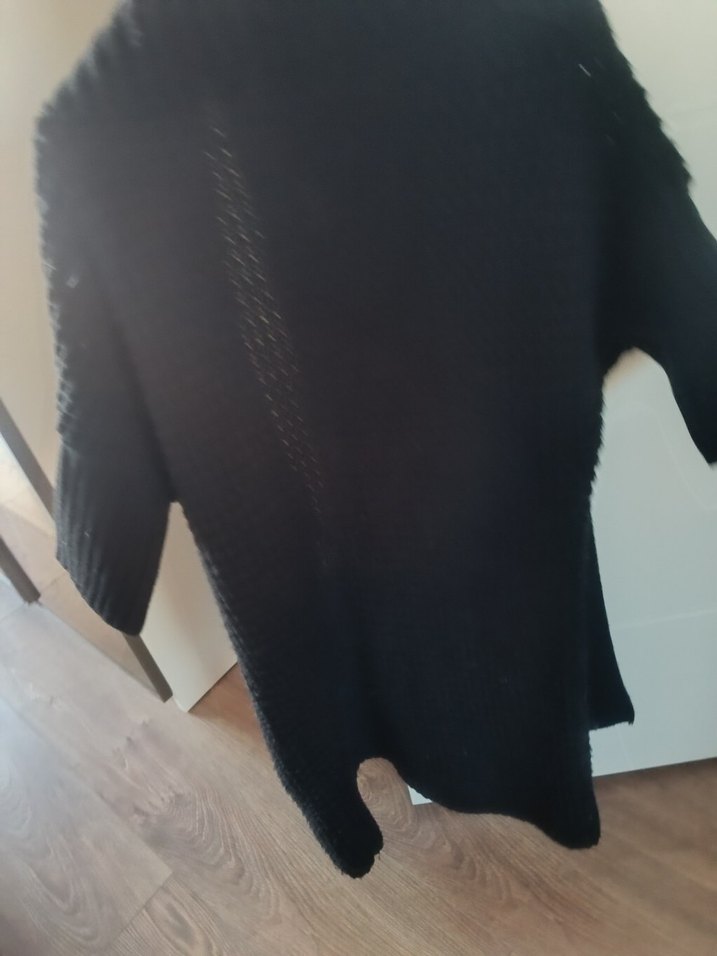 Kadın Siyah Boğazlı Triko Hırka - Görsel 5