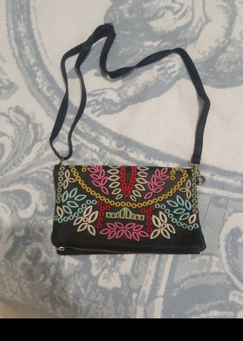 Renkli Nakışlı Bohem Kadın Portföy Çanta - Görsel 2