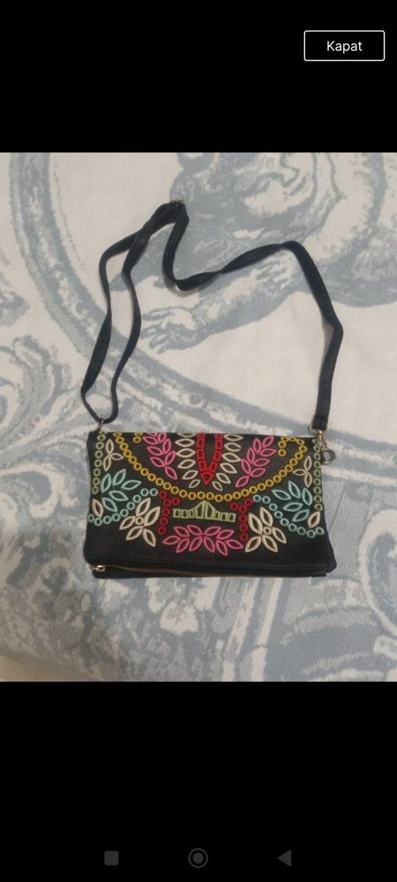 Renkli Nakışlı Bohem Kadın Portföy Çanta - Görsel 2