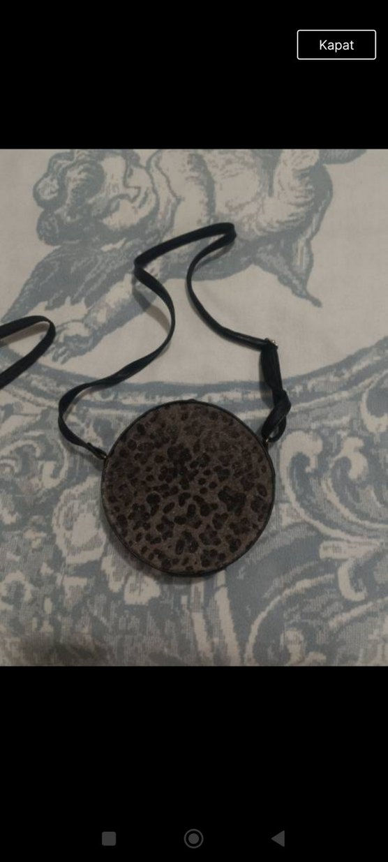 Kürk Detaylı Leopar Desenli Süet Kadın Clutch - Görsel 2