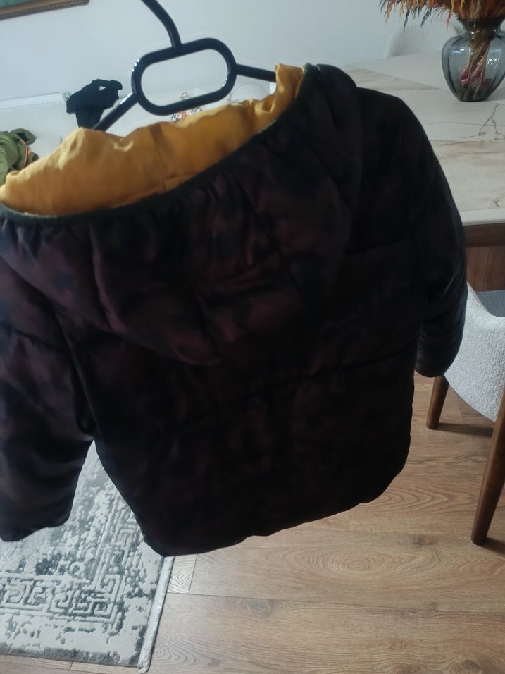 Sarı Kamuflaj Kapüşonlu Erkek Çocuk Mont - Görsel 2