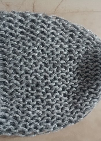 Gri Örgü Kadın Bere - Görsel 3