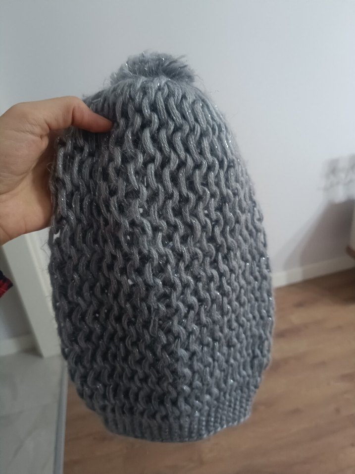 Gri Örgü Kadın Bere - Görsel 2