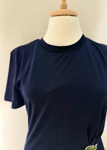 Lacivert Kısa Kollu Midi Elbise - Görsel 3