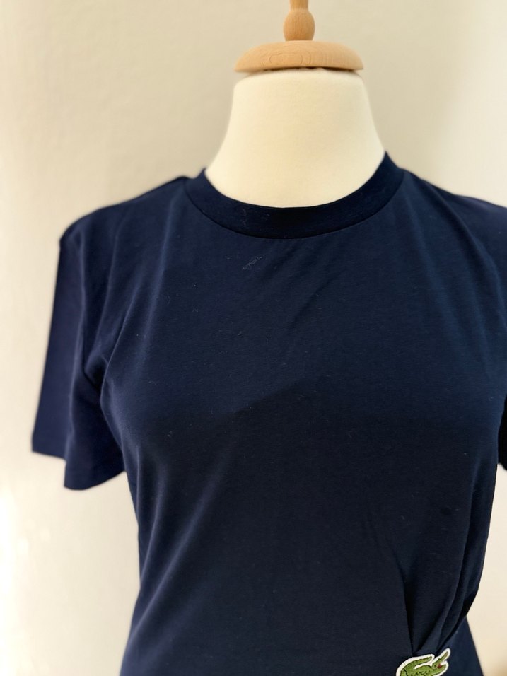 Lacivert Kısa Kollu Midi Elbise - Görsel 3