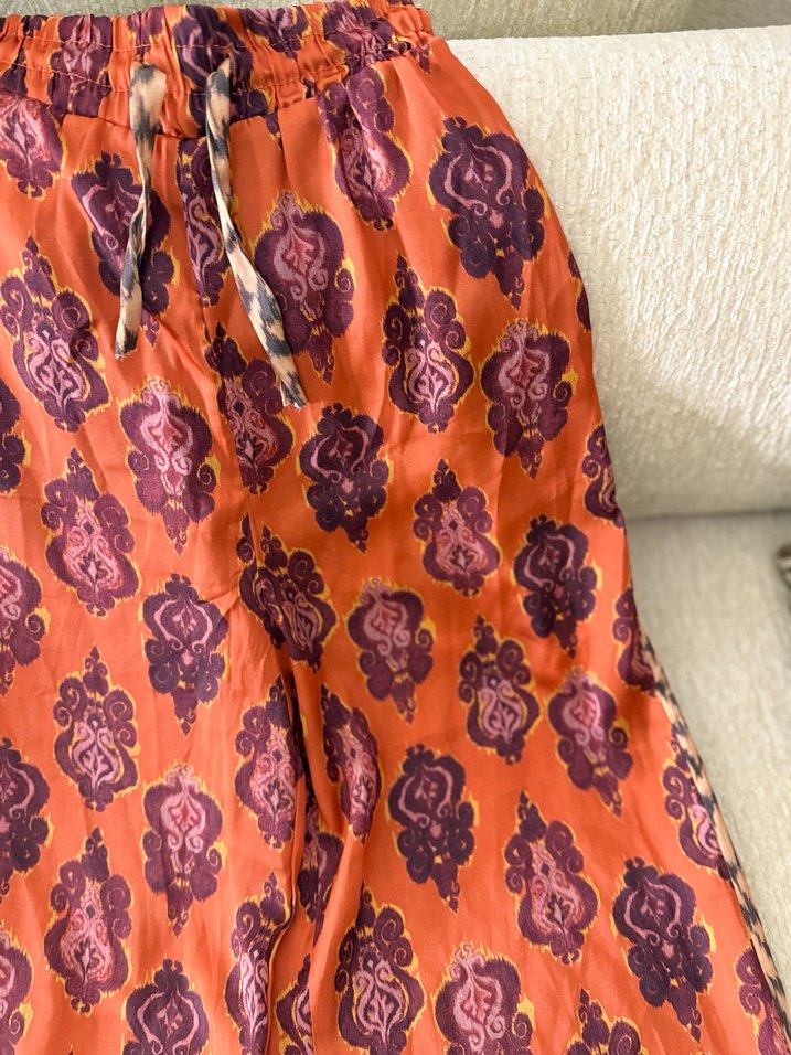 Püsküllü Çok Renkli Bohem Kadın Pantolon - Görsel 4