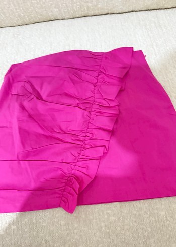 Parlak Pembe Mini Etek Fırfırlı - Görsel 3