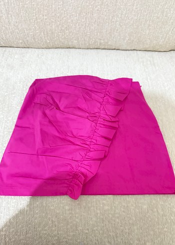 Parlak Pembe Mini Etek Fırfırlı - Görsel 2