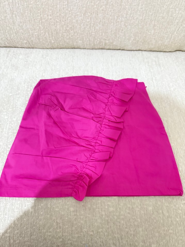 Parlak Pembe Mini Etek Fırfırlı - Görsel 2