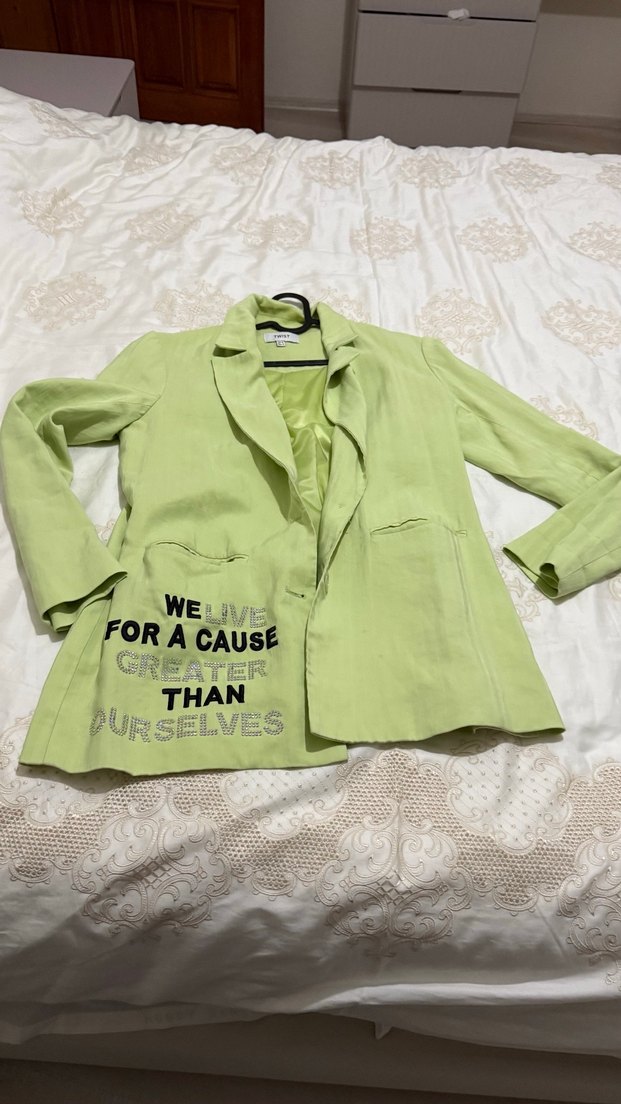 Kadın Yeşil Midi Blazer Ceket - Görsel 2