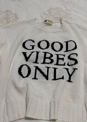 Beyaz Kısa Kollu Örgü Kadın Kazak - Görsel 3