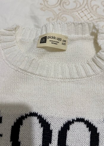 Beyaz Kısa Kollu Örgü Kadın Kazak - Görsel 5