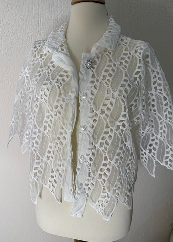 Beyaz Dantel Detaylı gömlek - Görsel 3